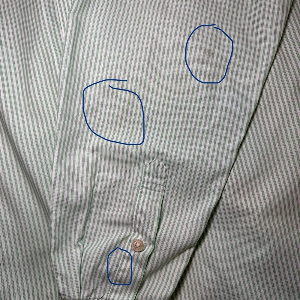 Tommy Hilfiger Green Striped Button Up Shirt - Picture 9 of 10